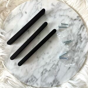Three (3) Black Drawer Pull Handles 6in